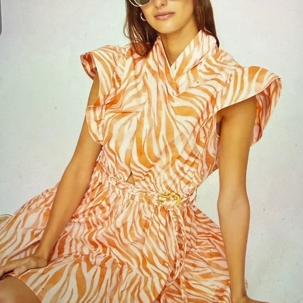 Derek Lam Collective Orange Zebra Cutout Mini Dress Rent The Runway Size 42 US 6